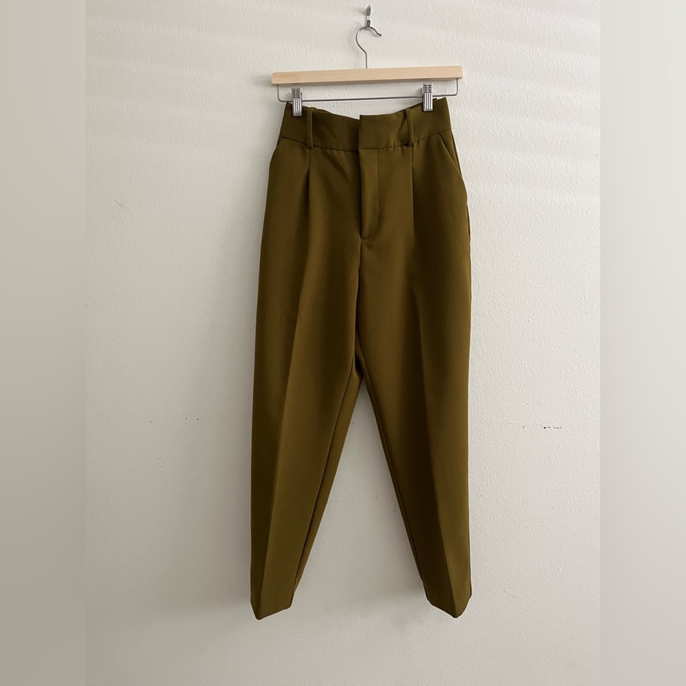 Zara Olive Green Tailored Pants
